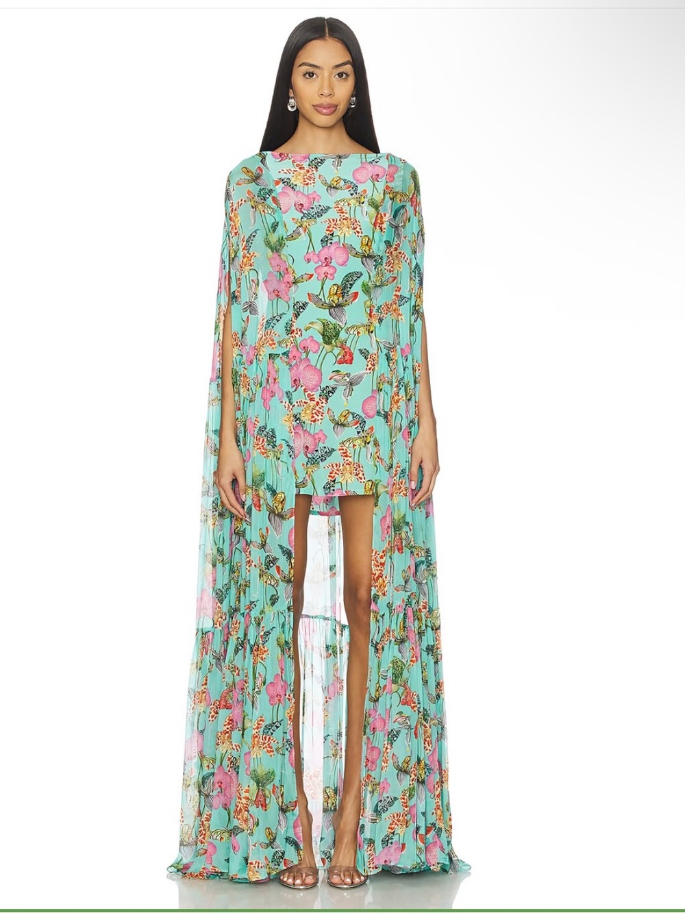 La Fuori - NWT - TEAL ORCHID BOUQUET DRESS - Medium